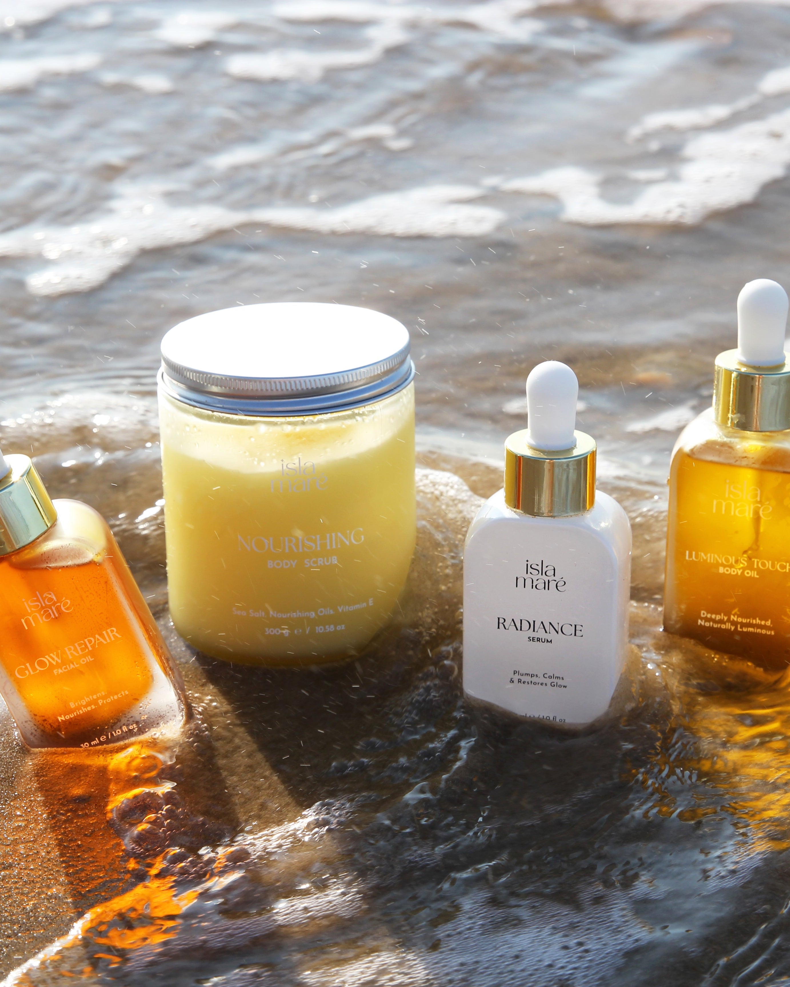 Hydrating body duo displayed elegantly